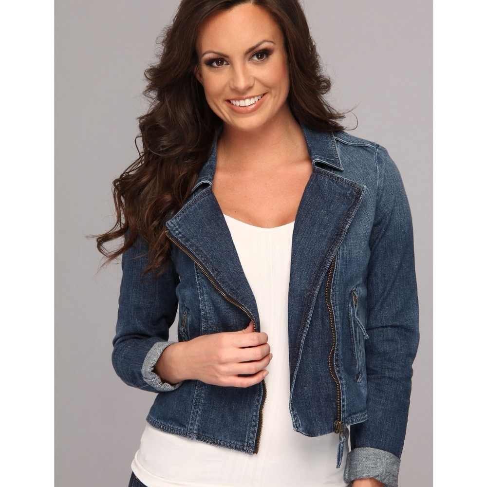 $139 Lucky Brand Jeans Addisyn Denim Moto Jacket